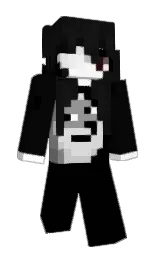 black and woodsmoke Minecraft skin — Slim model — first worn by kxn1a