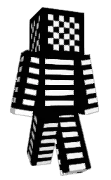 black and white Minecraft skin — Classic model
