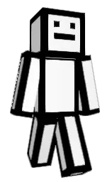 black and white Minecraft skin — Classic model — first worn by Spiperlukk