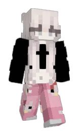 black and shocking Minecraft skin — Slim model — first worn by Blooondii