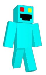 cyan / aqua and black Minecraft skin — Classic model