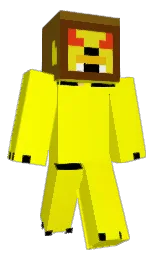 yellow and black Minecraft skin — Classic model — first worn by OlieBlaze