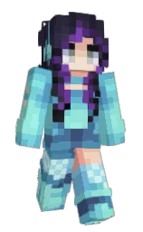 aquamarine blue and steel gray Minecraft skin — Slim model — first worn by Plueschfussel