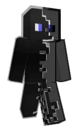 black and white Minecraft skin — Slim model