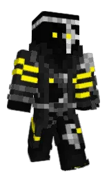 black and cod gray Minecraft skin — Classic model — first worn by Fondcaveat