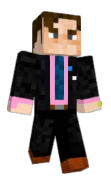black and apricot peach Minecraft skin — Classic model