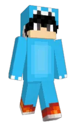 picton blue and black Minecraft skin — Slim model