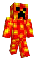red and international orange Minecraft skin — Classic model