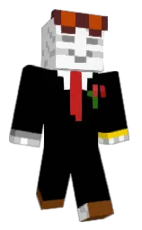 black and white Minecraft skin — Classic model — first worn by Freshupp
