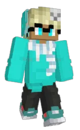 turquoise and black Minecraft skin — Classic model