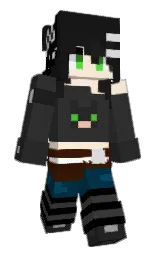 mine shaft and black Minecraft skin — Slim model