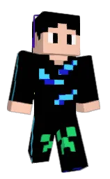 black and apricot peach Minecraft skin — Classic model — first worn by Mengyan001