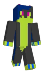 mine shaft and black Minecraft skin — Classic model