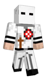 white and black Minecraft skin — Classic model — first worn by RatUWhileUGoon
