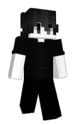 black and white Minecraft skin — Slim model — first worn by ncrl
