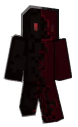 black and scarlett Minecraft skin — Classic model — first worn by Zenbou3