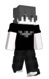 black and cod gray Minecraft skin — Slim model