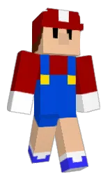 bright red and science blue Minecraft skin — Classic model — first worn by BabyMario5