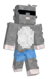 gray and dusty gray Minecraft skin — Classic model — first worn by BLOB_but_small
