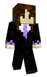 black and white Minecraft skin — Slim model — first worn by CinderLightCBTX