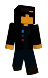 black and blue charcoal Minecraft skin — Slim model — first worn by xPetabyte