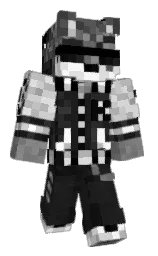 black and cod gray Minecraft skin — Classic model — first worn by KTDMRhN733R