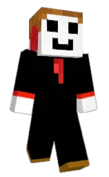 black and white Minecraft skin — Slim model