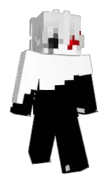 black and white Minecraft skin — Slim model