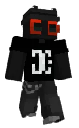 black and cod gray Minecraft skin — Classic model — first worn by YoZyva