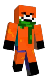 international orange and black Minecraft skin — Classic model
