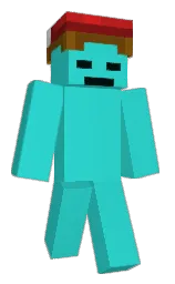 turquoise and falu red Minecraft skin — Classic model — first worn by FabRtr
