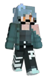 outer space and mineral green Minecraft skin — Slim model