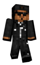 black and cod gray Minecraft skin — Classic model — first worn by QHartman5