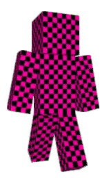 black and hollywood cerise Minecraft skin — Classic model — first worn by FickMeineMutter