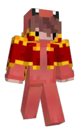 bright red and maroon Minecraft skin — Classic model