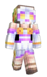 white and tan Minecraft skin — Slim model — first worn by MagiKapretta
