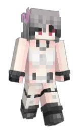 black and white Minecraft skin — Slim model