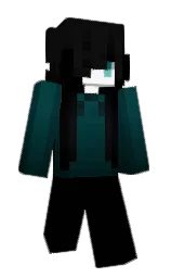 black and cod gray Minecraft skin — Slim model — first worn by vlih