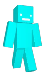 cyan / aqua and white Minecraft skin — Classic model