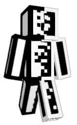 white and black Minecraft skin — Classic model — first worn by Yeah59