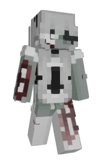 Front of cahte's skin