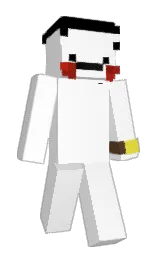 white and black Minecraft skin — Slim model — first worn by Mathispain2012