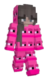 wild strawberry and hollywood cerise Minecraft skin — Slim model — first worn by Peutertuin