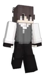 black and white Minecraft skin — Slim model