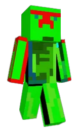 green and red Minecraft skin — Slim model