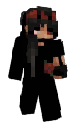black and cod gray Minecraft skin — Slim model — first worn by Vnk_