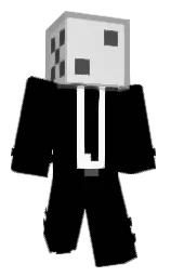 black and white Minecraft skin — Classic model