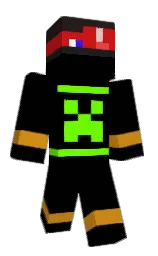 black and pizza Minecraft skin — Classic model — first worn by LevelUpCreator