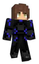 black and cod gray Minecraft skin — Classic model — first worn by haloplayrr