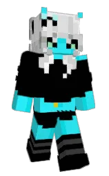 black and cyan / aqua Minecraft skin — Slim model — first worn by UrielAuris